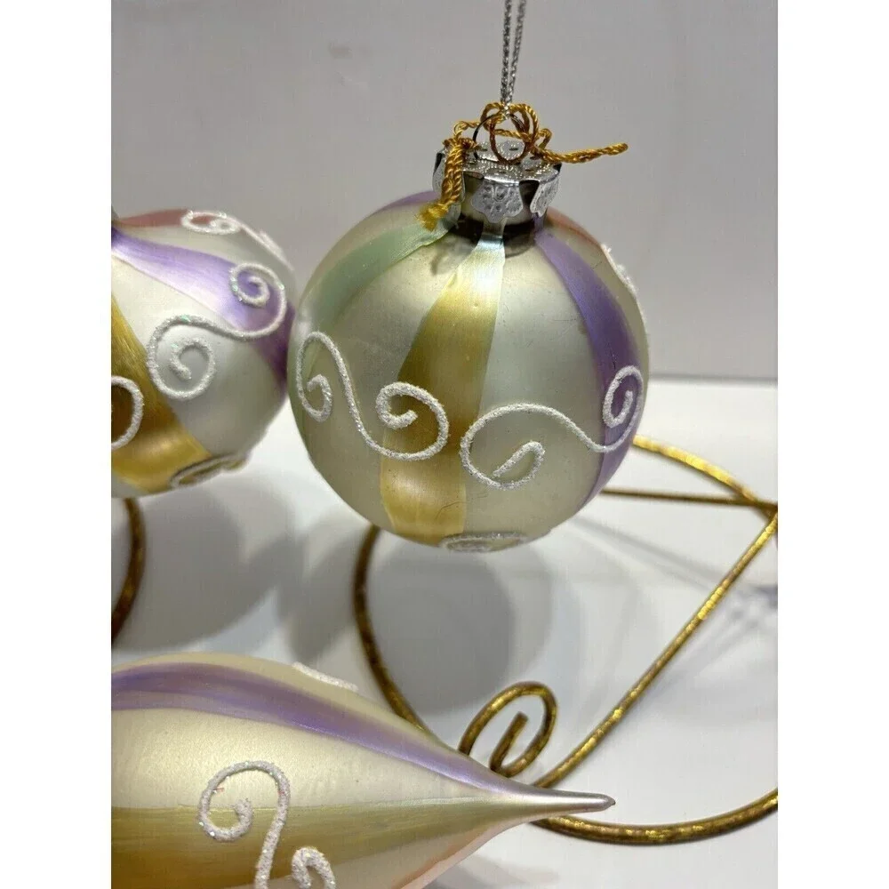 Vtg House Of Lloyd Christmas Around The World Sherbet Glass Ornaments Set Of 4